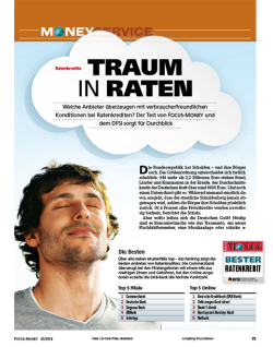 FOCUS-MONEY Heft 25/2014 Ratenkredite
