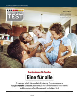 Deutschlandtest Focus Magazin Heft 40/2018<br />Beste Krankenkasse für Familien