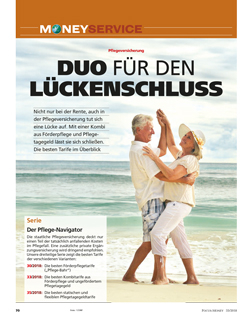 FOCUS-MONEY Heft 33/2018 Pflege-Kombi-Tarife