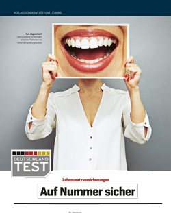 Deutschlandtest Focus Magazin Heft 43/2018 <br />Zahnzusatzversicherung