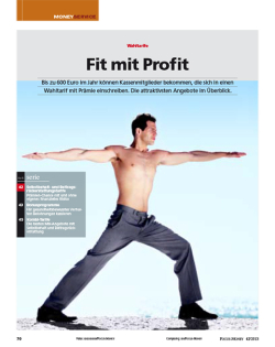 FOCUS-MONEY Heft 42/2013 Beste Wahltarife Kategorien Leistungsverzicht und Selbstbehalt (Testserie Teil I)