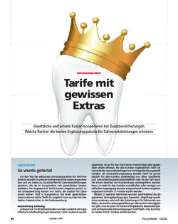 FOCUS-MONEY Heft 51/2013 Zahnzusatzpolicen - Tarife mit gewissen Extras