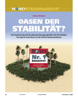 FOCUS-MONEY Heft 37/2009 - Lebensversicherung: Oasen der Stabilität?